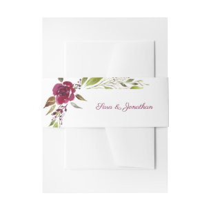 Bandeau De Faire-part Élégant mariage fleurs aquarelle Bourgogne