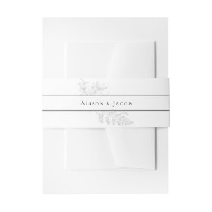 Bandeau De Faire-part Élégant Mariage Floral Blanc Noir