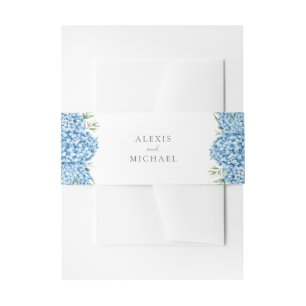 Bandeau De Faire-part Élégant Mariage floral Blue Hydrangea