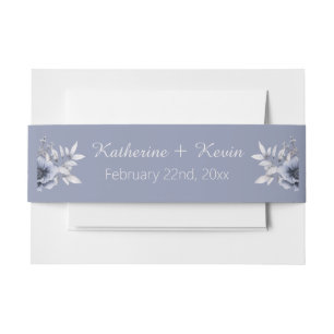 Bandeau De Faire-part Élégant Mariage floral Dusty Blue