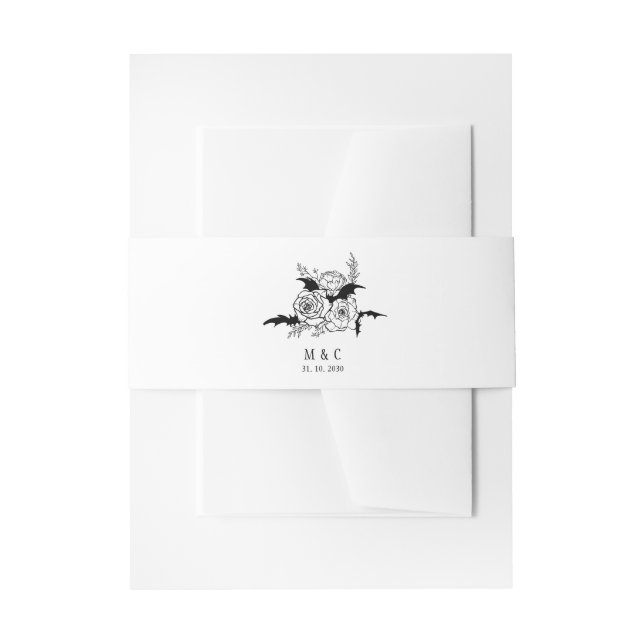 Bandeau De Faire-part Élégant Mariage floral gothique (Devant example)