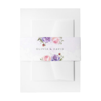 Bandeau De Faire-part Élégant Mariage floral moderne Blush