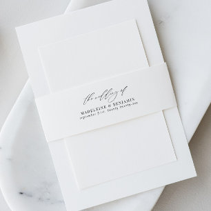 Bandeau De Faire-part Élégant mariage Invitation Bande de ventre avec sc