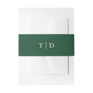 Bandeau De Faire-part Élégant Mariage Moderne au Vert Émeraude Monogramm