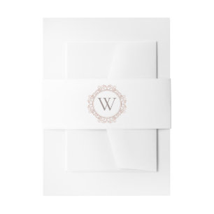 Bandeau De Faire-part Élégant Mariage Monogramme classique blanc
