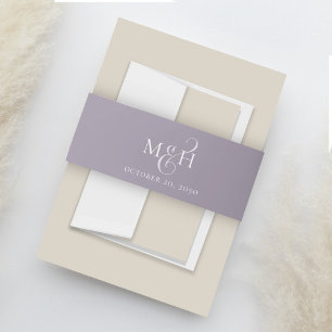 Bandeau De Faire-part Élégant mariage Monogramme Mariage Lilac Lavender