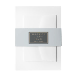 Bandeau De Faire-part Élégant Mariage noir et gris bleu