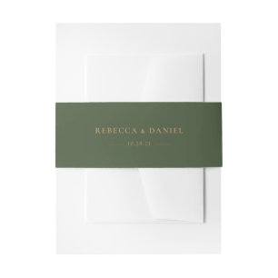 Bandeau De Faire-part Élégant Mariage Personnalisé Vert Uni