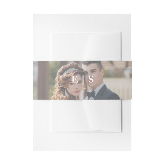 Bandeau De Faire-part Élégant Mariage photo Monogram (Devant example)
