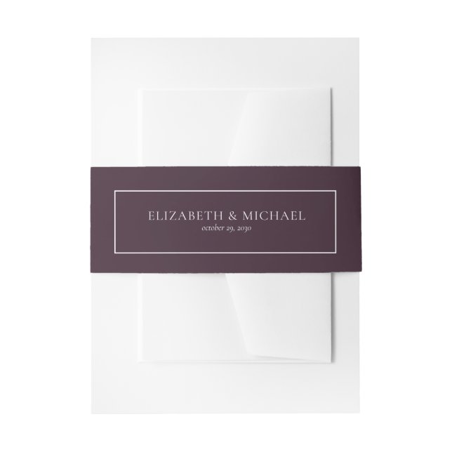 Bandeau De Faire-part Élégant Mariage pourpre de prune (Devant example)