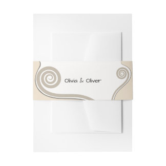 Bandeau De Faire-part Élégant Mariage Tourbillon Koru Feuille de Fougère