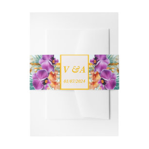 Bandeau De Faire-part Élégant Mariage Tropical Formal