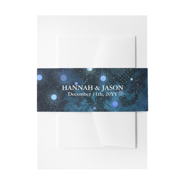 Bandeau De Faire-part Elégant Marine Blue Winter Wedding Invitation (Devant example)