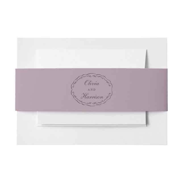 Bandeau De Faire-part Elegant Mauve Plum Wedding Belly Band (Devant Example)