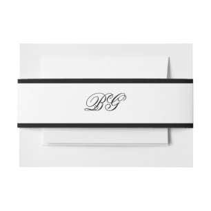 Bandeau De Faire-part Élégant minimaliste noir blanc Mariage