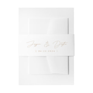 Bandeau De Faire-part Élégant minimaliste Script Mariage or