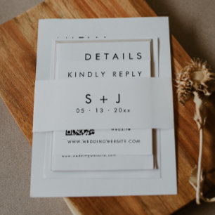 Bandeau De Faire-part Élégant Monogram Belly Band