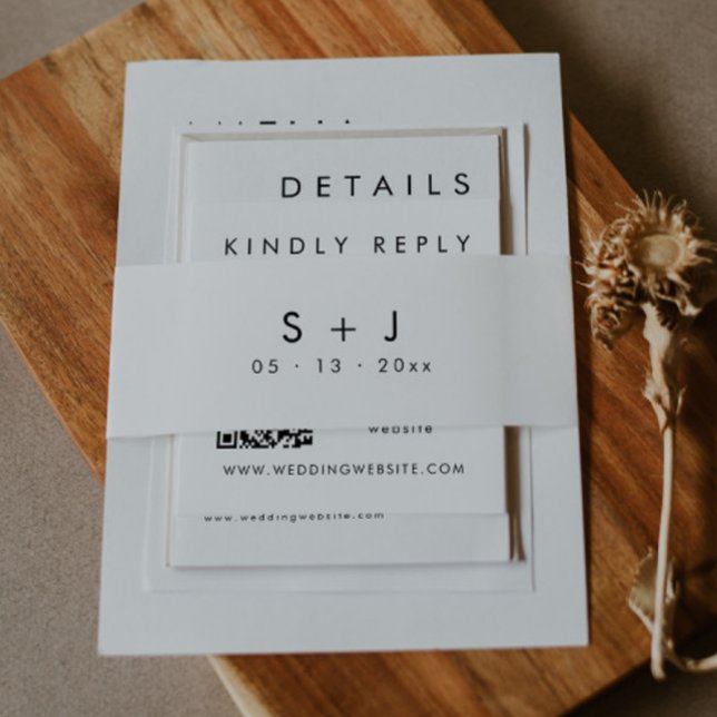 Bandeau De Faire-part Élégant Monogram Belly Band (Créateur téléchargé)