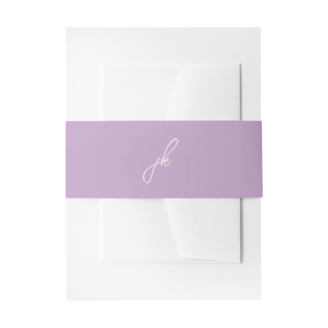 Bandeau De Faire-part Élégant monogramme de mariage en écriture lilas (Devant example)