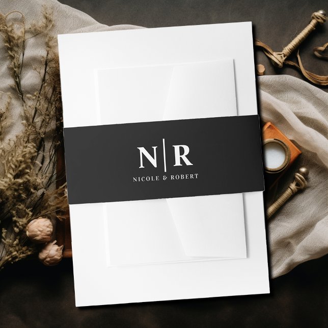 Bandeau De Faire-part Élégant Monogramme de mariage personnalisé (Créateur téléchargé)