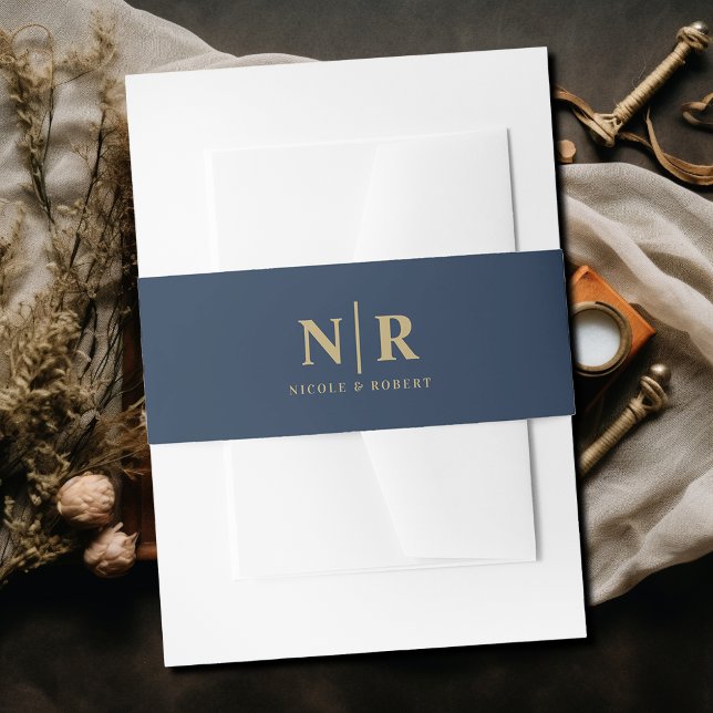 Bandeau De Faire-part Élégant Monogramme de mariage personnalisé (Créateur téléchargé)