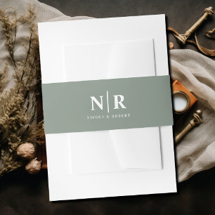 Bandeau De Faire-part Élégant Monogramme de mariage personnalisé