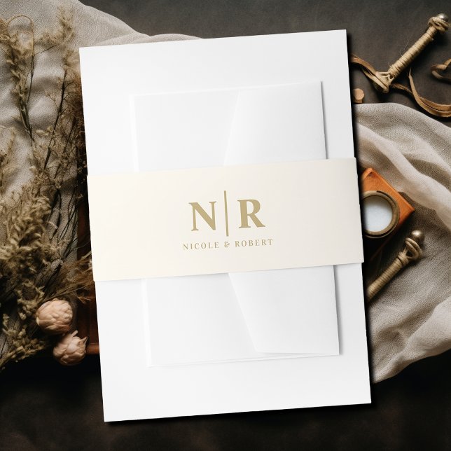 Bandeau De Faire-part Élégant Monogramme de mariage personnalisé (Créateur téléchargé)