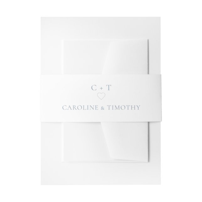 Bandeau De Faire-part Élégant Monogramme Dusty Mariage bleu (Devant example)