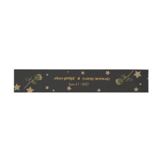 Bandeau De Faire-part Élégant Monogramme Floral Feuille D'or Faire-Part