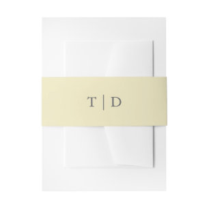 Bandeau De Faire-part Élégant Monogramme Jaune Beurre Mariage Moderne