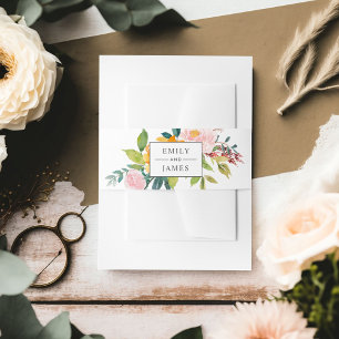 Bandeau De Faire-part Élégant Monogramme Mariage Floral Burgundy