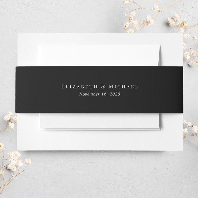 Bandeau De Faire-part Élégant Monogramme Mariage noir (Créateur téléchargé)