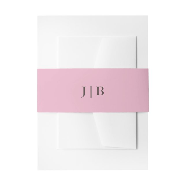 Bandeau De Faire-part Élégant Monogramme Simple Mariage Rose (Devant example)