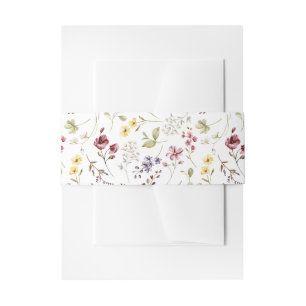 Bandeau De Faire-part Élégant motif de fleurs sauvages pour mariage