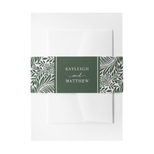 Bandeau De Faire-part Élégant motif floral Vintage Mariage vert