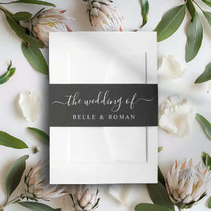 Bandeau De Faire-part Élégant Noir & Blanc Le Mariage De