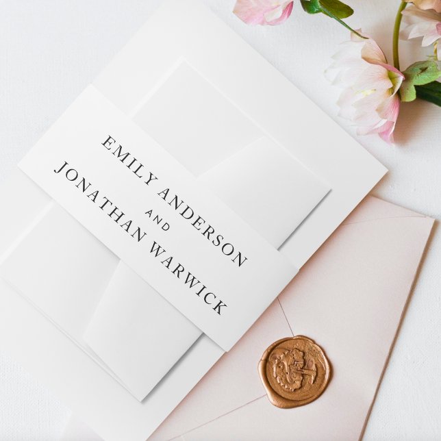 Bandeau De Faire-part Élégant noir blanc Mariage de calligraphie moderne (Créateur téléchargé)
