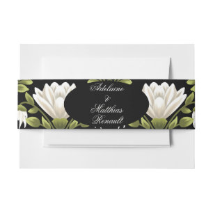 Bandeau De Faire-part Elégant noir & blanc Mariage floral : Calligraphie