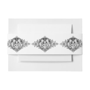 Bandeau De Faire-part Élégant noir et blanc Religieux Simple