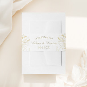 Bandeau De Faire-part Élégant or Floral Peony Mariage Monogramme