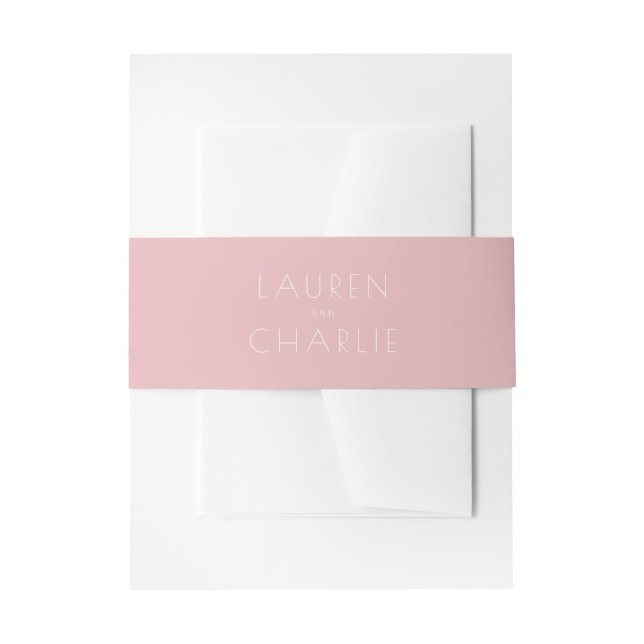 Bandeau De Faire-part Elegant Pink Minimalist Names (Devant example)