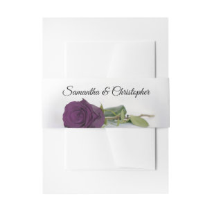 Bandeau De Faire-part Élégant Plum violet Rose simple Mariage Glam