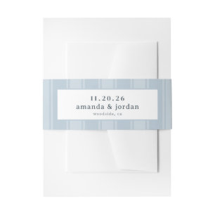 Bandeau De Faire-part Élégant Rayé Bleu Minimaliste