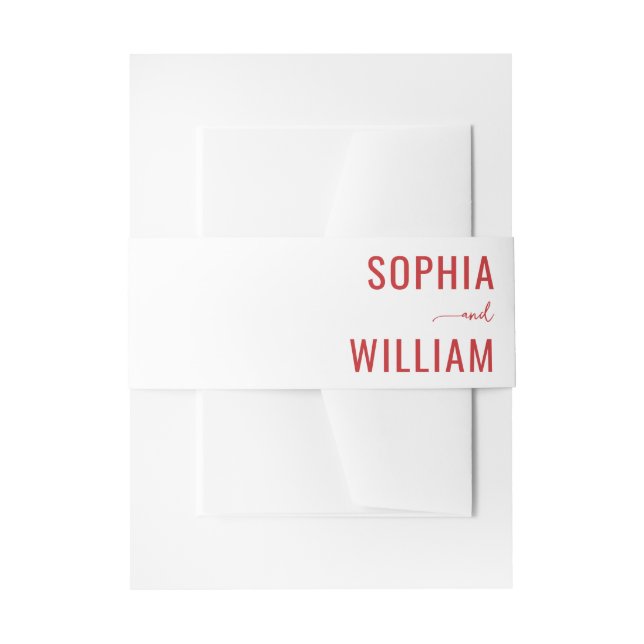 Bandeau De Faire-part Elegant Red Typographic Names (Devant example)