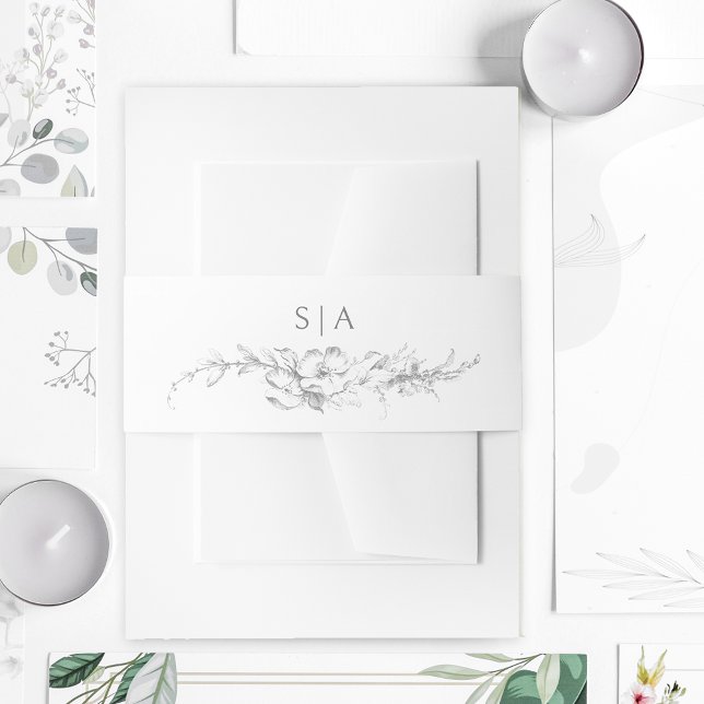 Bandeau De Faire-part Élégant Rococo Floral Français (Créateur téléchargé)