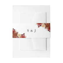 Élégant Rose en terre cuite Floral Monogram Mariag