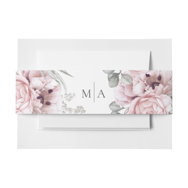 Bandeau De Faire-part Élégant Rose floral Dusty et Mariage mauve (Devant Example)