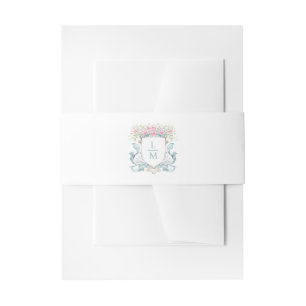 Bandeau De Faire-part Élégant Rose Monogram Crest Invitation