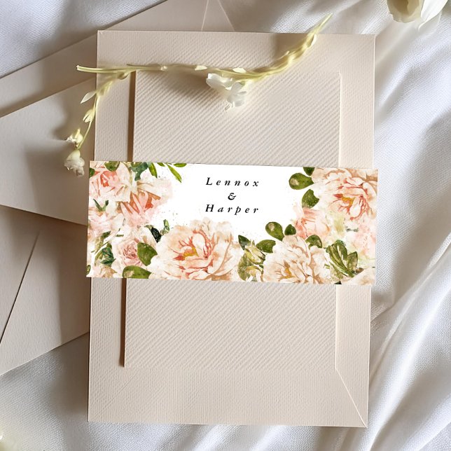 Bandeau De Faire-part Élégant Rose Romance Mariage (Créateur téléchargé)