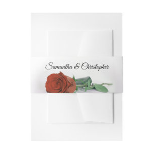 Bandeau De Faire-part Elégant rouille orange Rose cristal simple Mariage